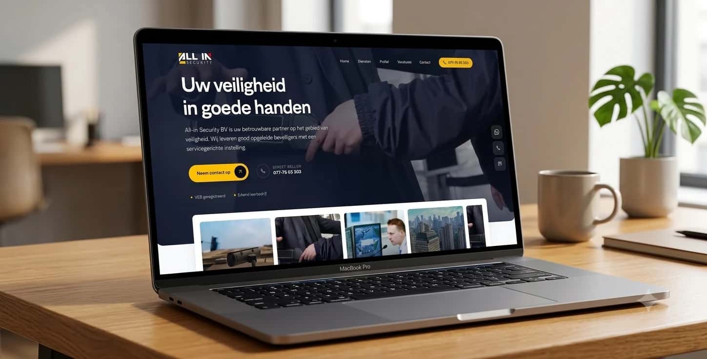 Homepage op desktop